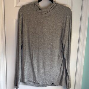 Gray Long Sleeve Hooded Top